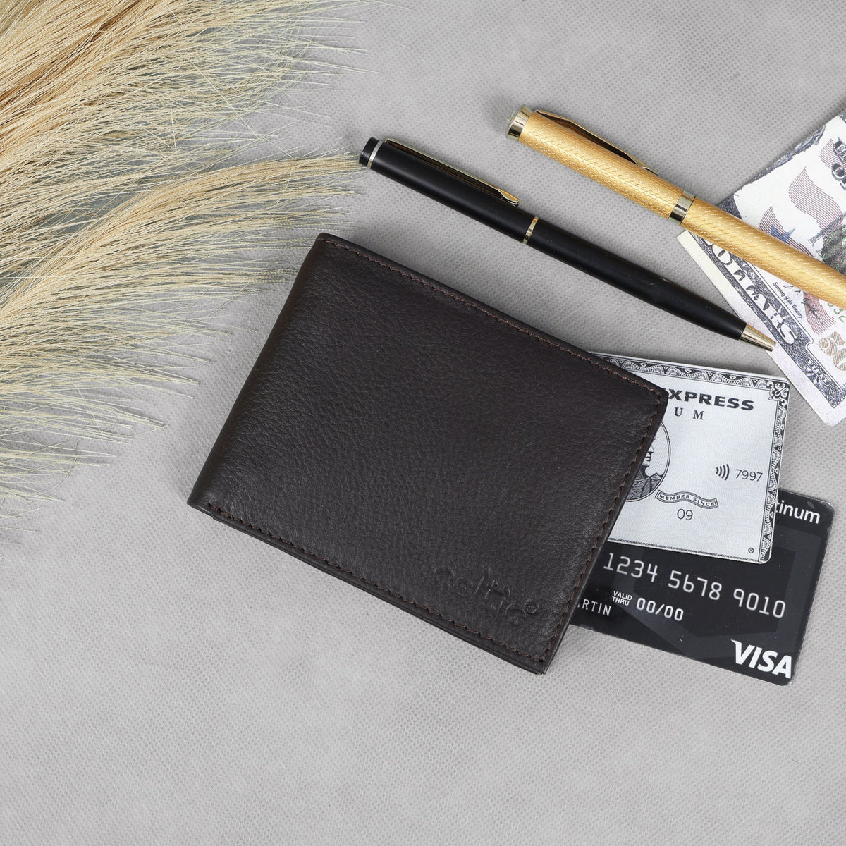 Premium Genuine Leather Bi-Fold Wallet | Sleek Coin Pocket & Card Organizer | Export Quality