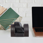 Elegant Leather Coasters for Office Use ƒ????? Stylish & Durable Desk Accessory  Art: LC-03