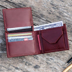 Celtic Classic Burgundy Genuine Leather Bi-Fold Wallet with Coin Pocket | Premium Men’s Wallet