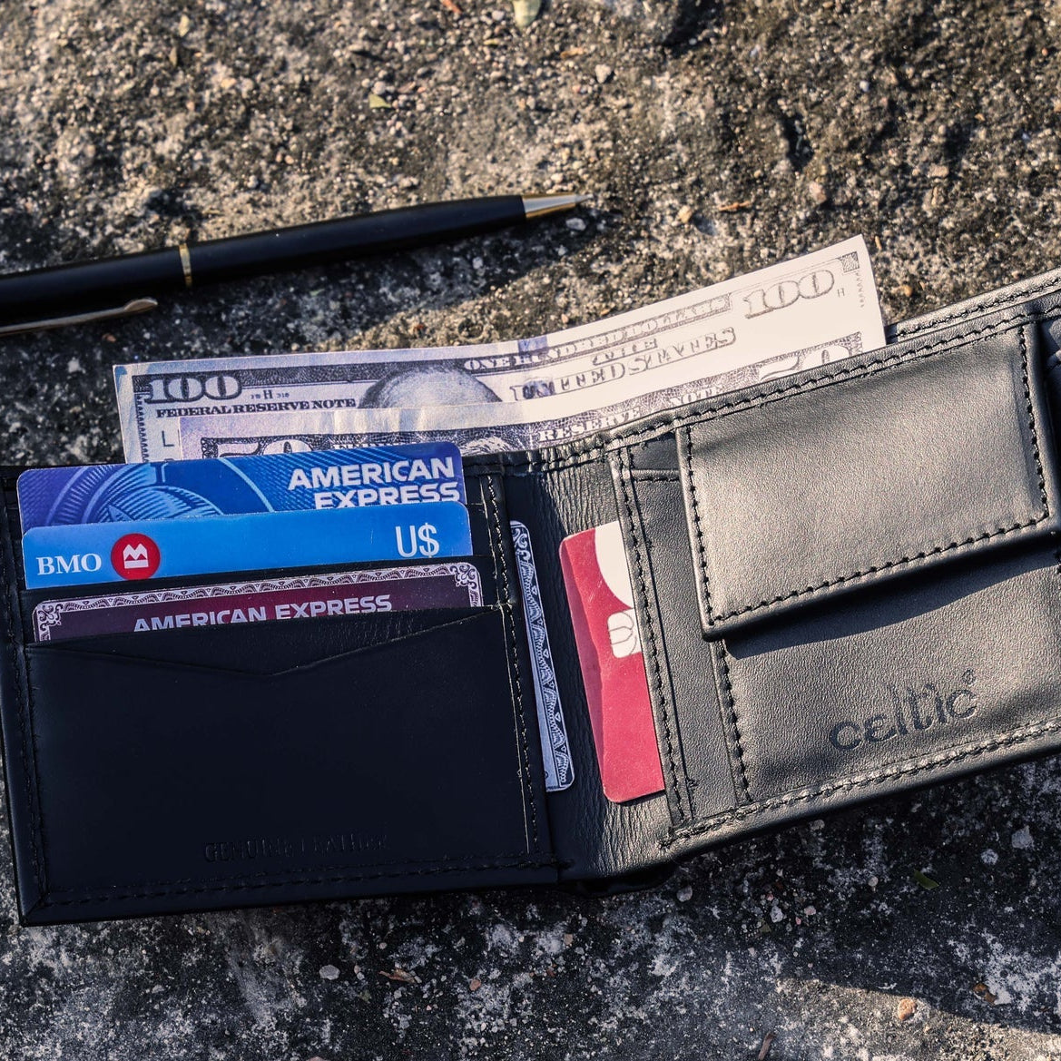 Celtic  Genuine Leather Bi-Fold Wallet with Coin Pocket | Stylish Men’s Wallet