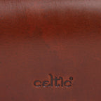 Compact Genuine Leather Triple-Compartment Sling Clutch