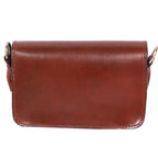 Compact Genuine Leather Triple-Compartment Sling Clutch