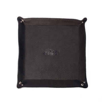 Celtic Black Color Pure Leather Tray For Office Use