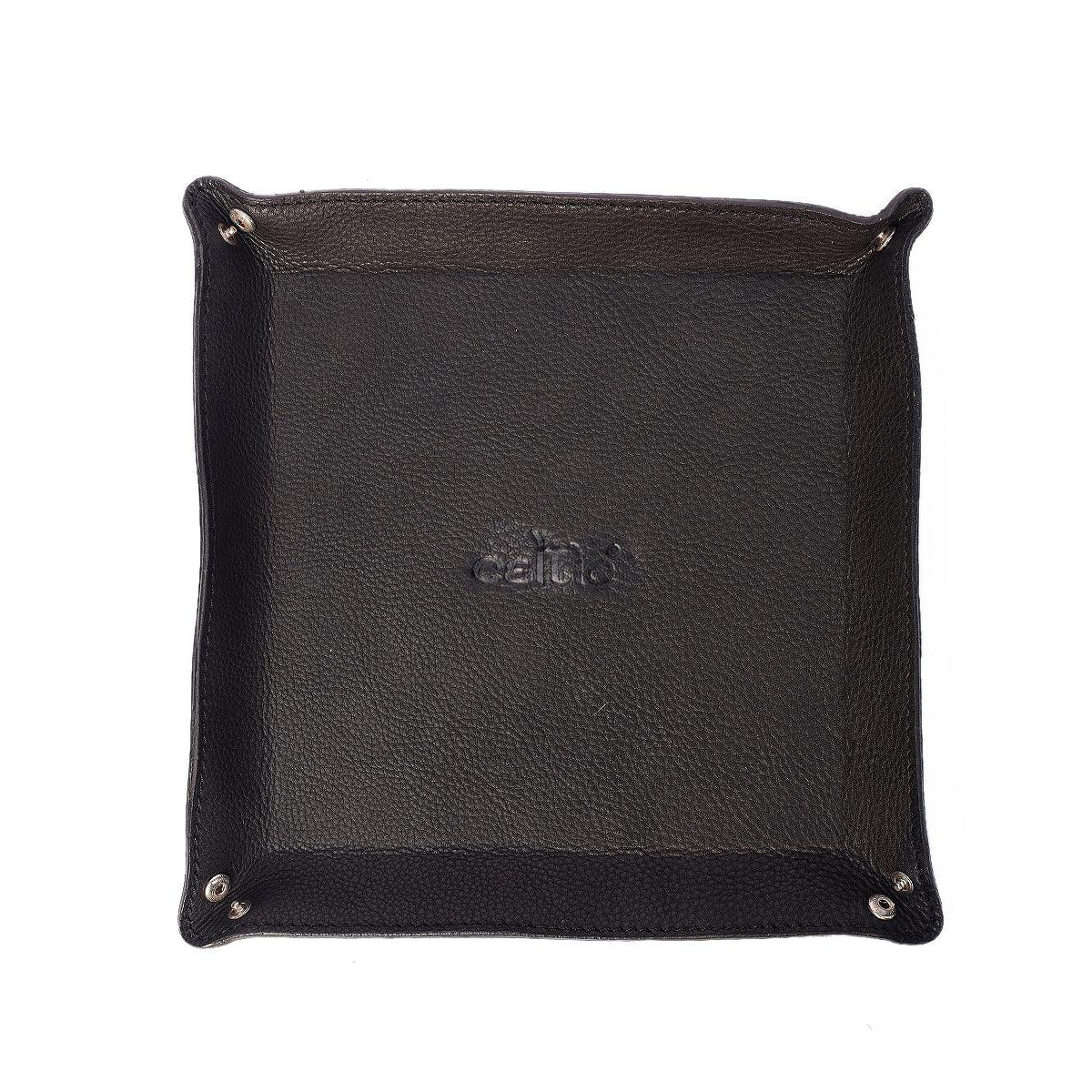 Celtic Black Color Pure Leather Tray For Office Use