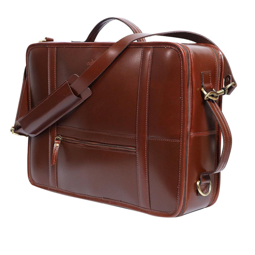 Premium Full-Grain Leather DSLR Camera Messenger & Travel Photography Bag
