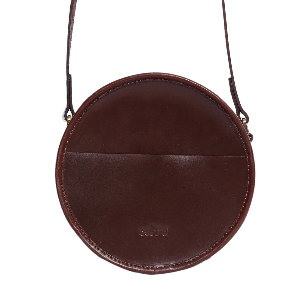 Round Crossbody Sling Bag with Zip Closure