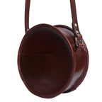 Round Crossbody Sling Bag with Zip Closure