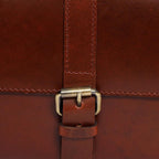 Classic Structured Handbag with Front Buckle Pocket & Top Handles
