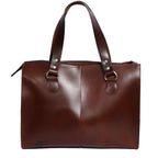 Classic Structured Handbag with Front Buckle Pocket & Top Handles