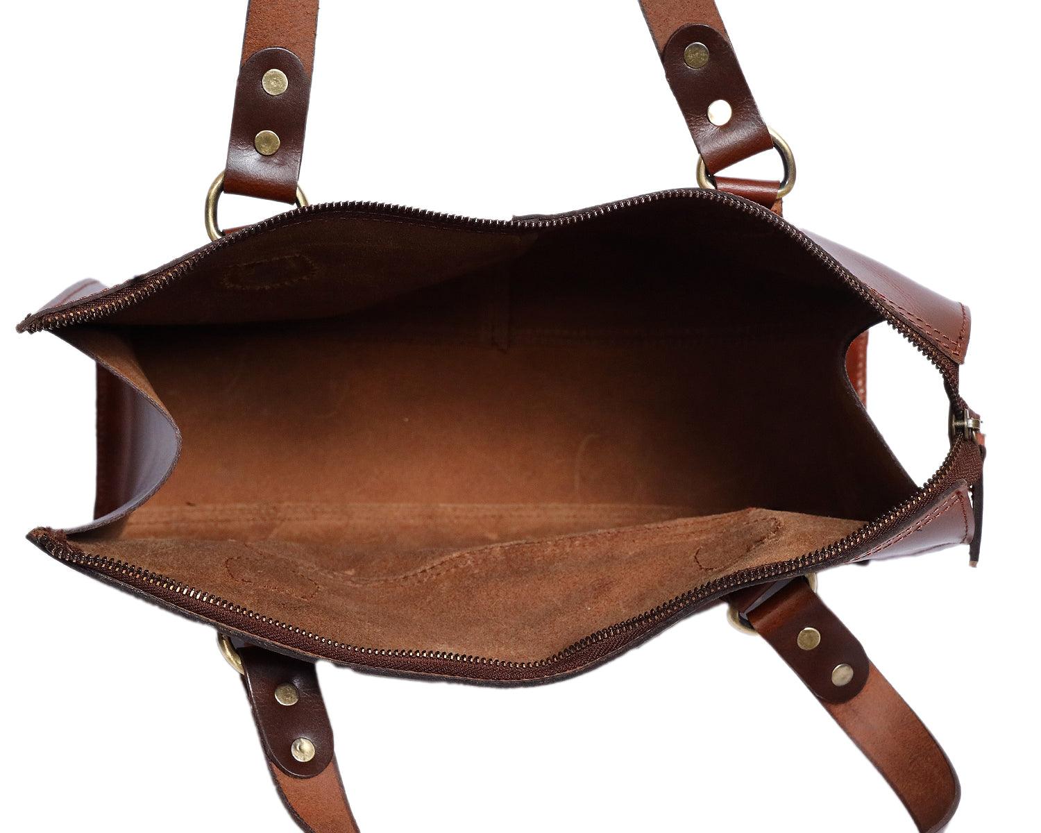 Classic Structured Handbag with Front Buckle Pocket & Top Handles