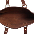 Structured Leather Laptop Bag with Top Handle & Detachable Shoulder Strap