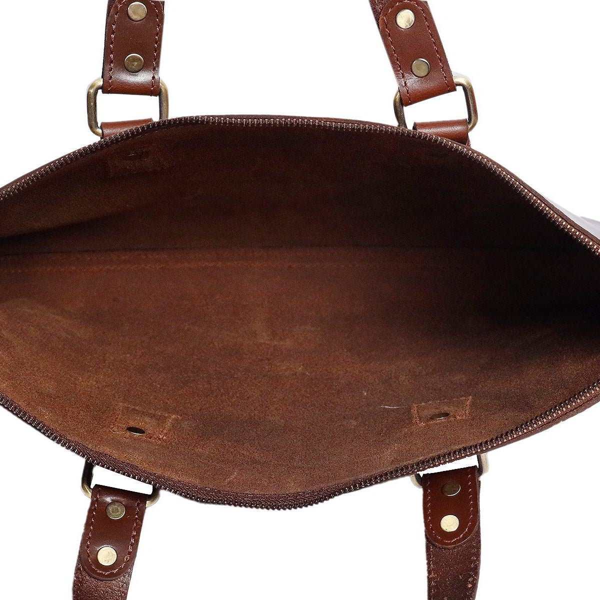 Structured Leather Laptop Bag with Top Handle & Detachable Shoulder Strap