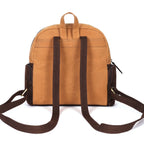 Premium Export Quality Canvas & Leather Mini Backpack with Multi Zip Pockets & Adjustable Straps