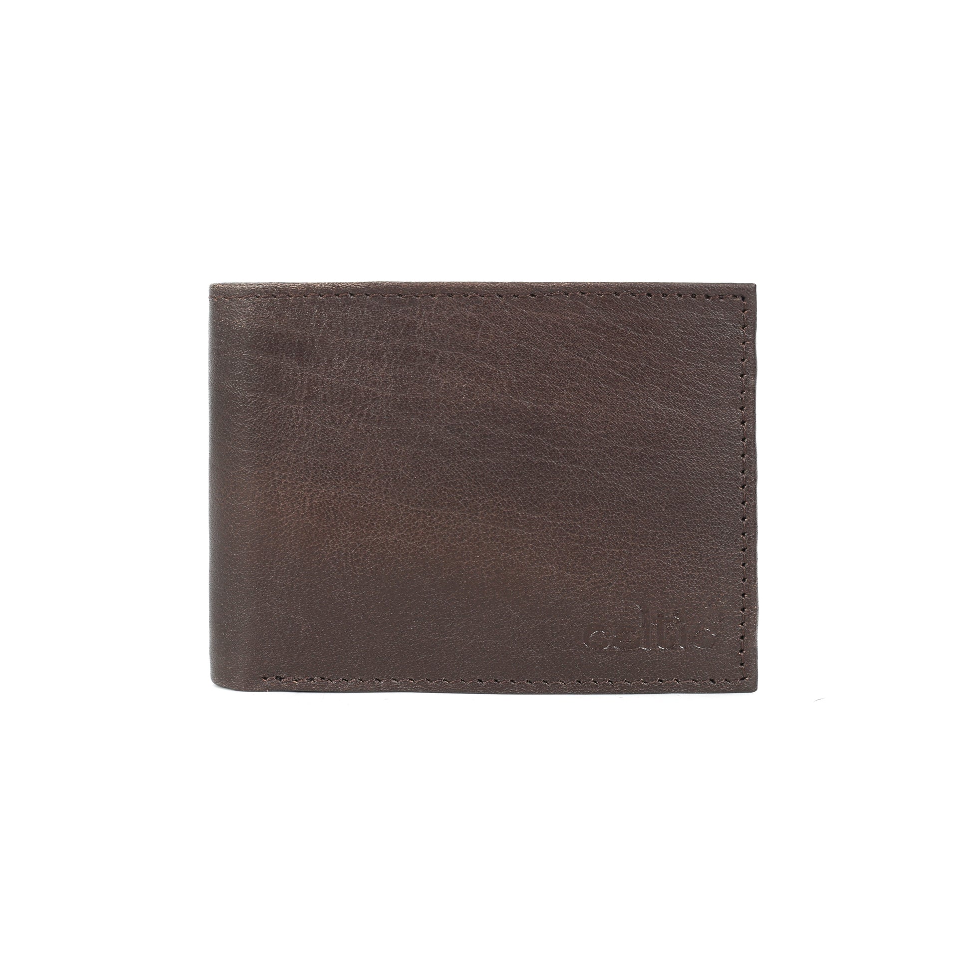 Celtic Genuine Leather Bi-Fold Wallet with Flip ID Window – Dark Brown
