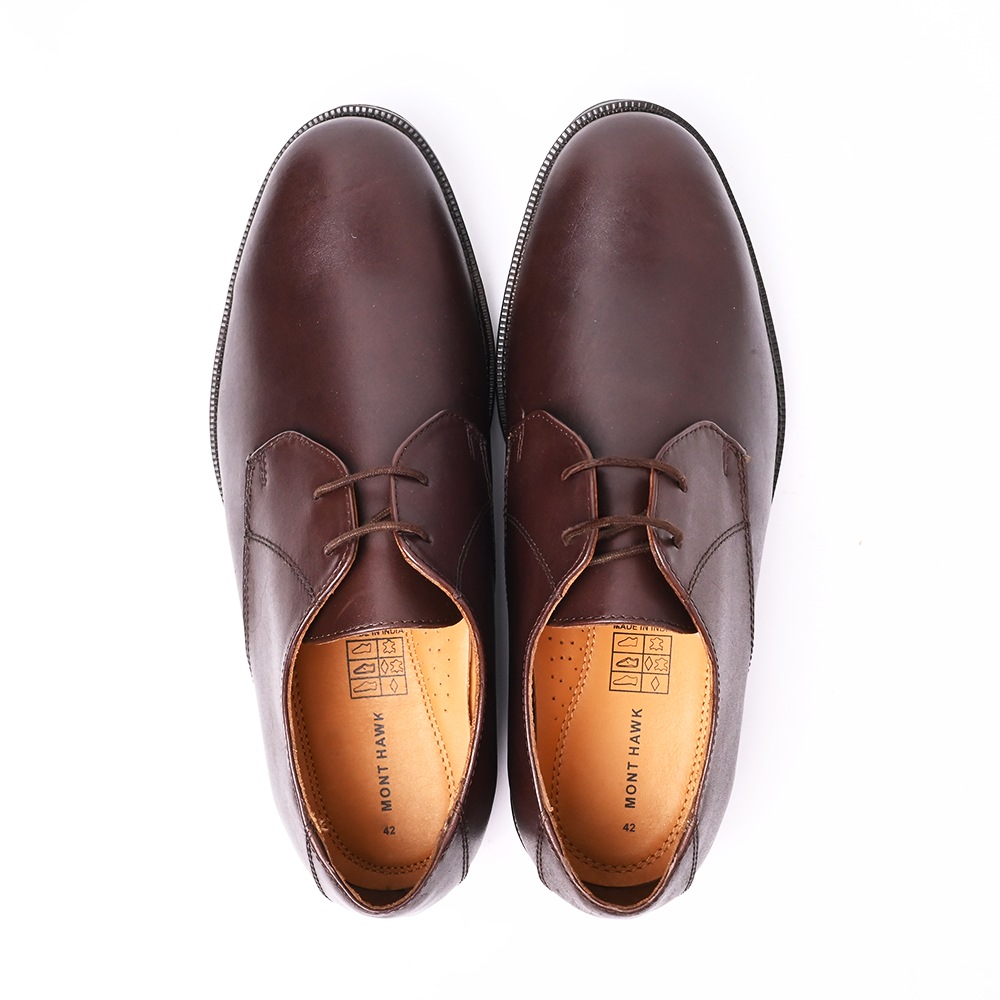 Leather Blucher Shoes – Open-Lace Derby Design with Cushioned TPR Comfort Sole & Breathable Leather Lining