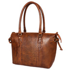 Premium Textured Leather Tote Bag with Zip Closure, Dual Handles & Organized Interior