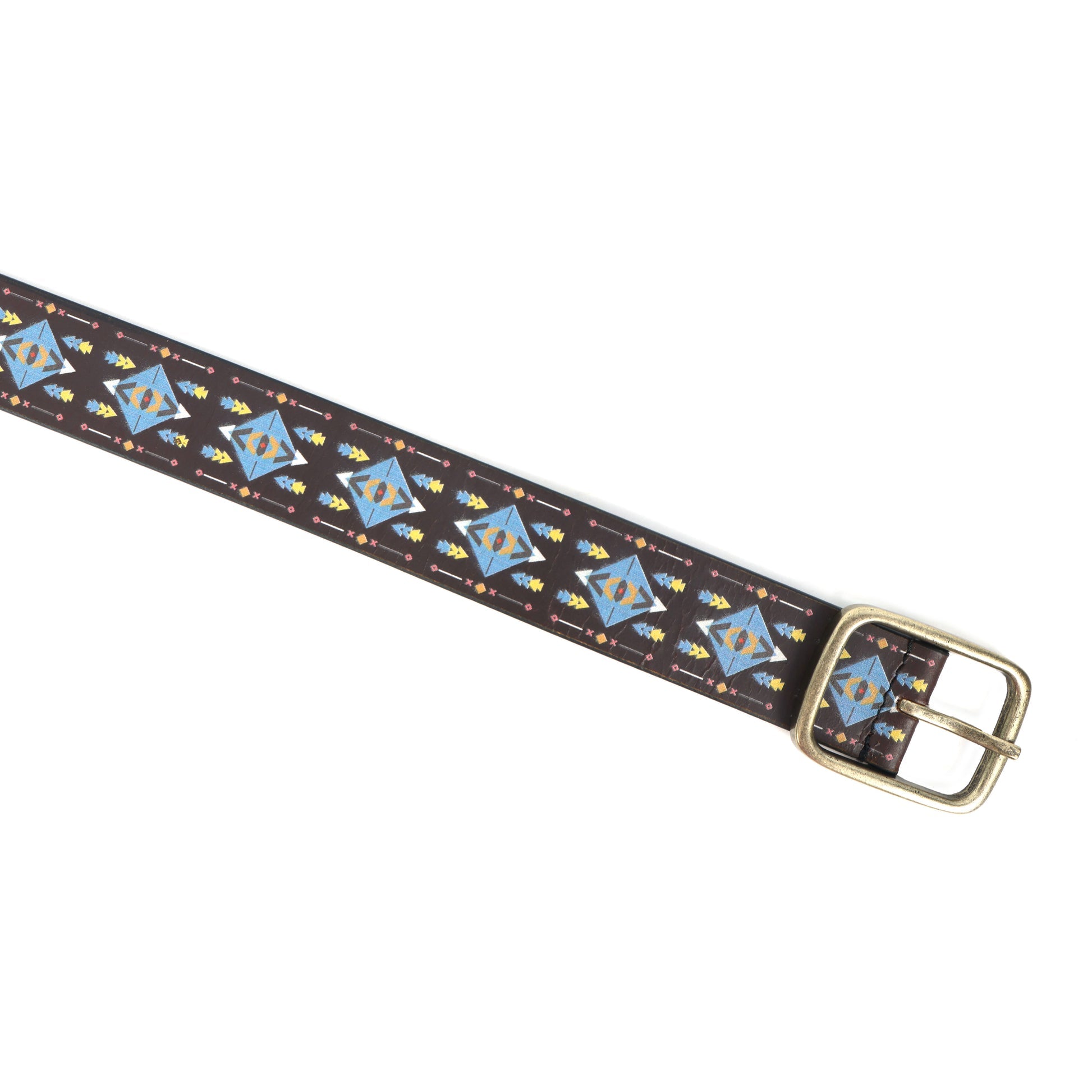 Unisex Handcrafted Tribal Pattern Leather Buckle Waistband Ethnic Style Durable Accessory.