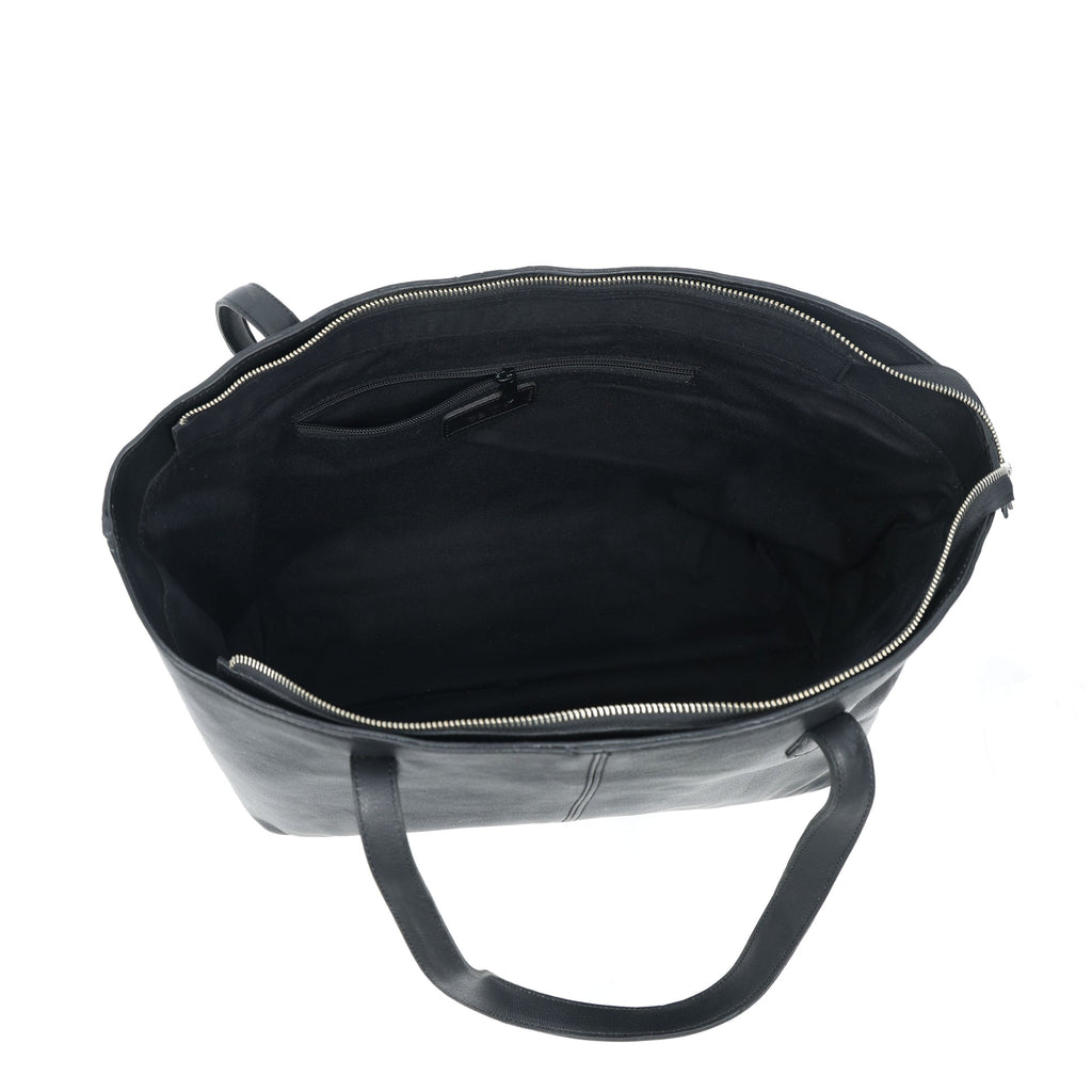 Premium Export Quality Genuine Leather Tote Bag with Zip Closure & Shoulder Handles