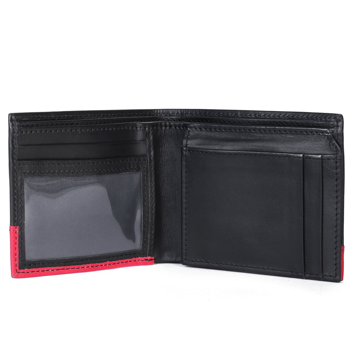 Premium Black Leather Wallet for Men | Export Quality with ID Window & Secure Coin Pocket