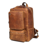 Premium Full Grain Leather Crossbody Bag with Multiple Zip Pockets & Fixed Strap