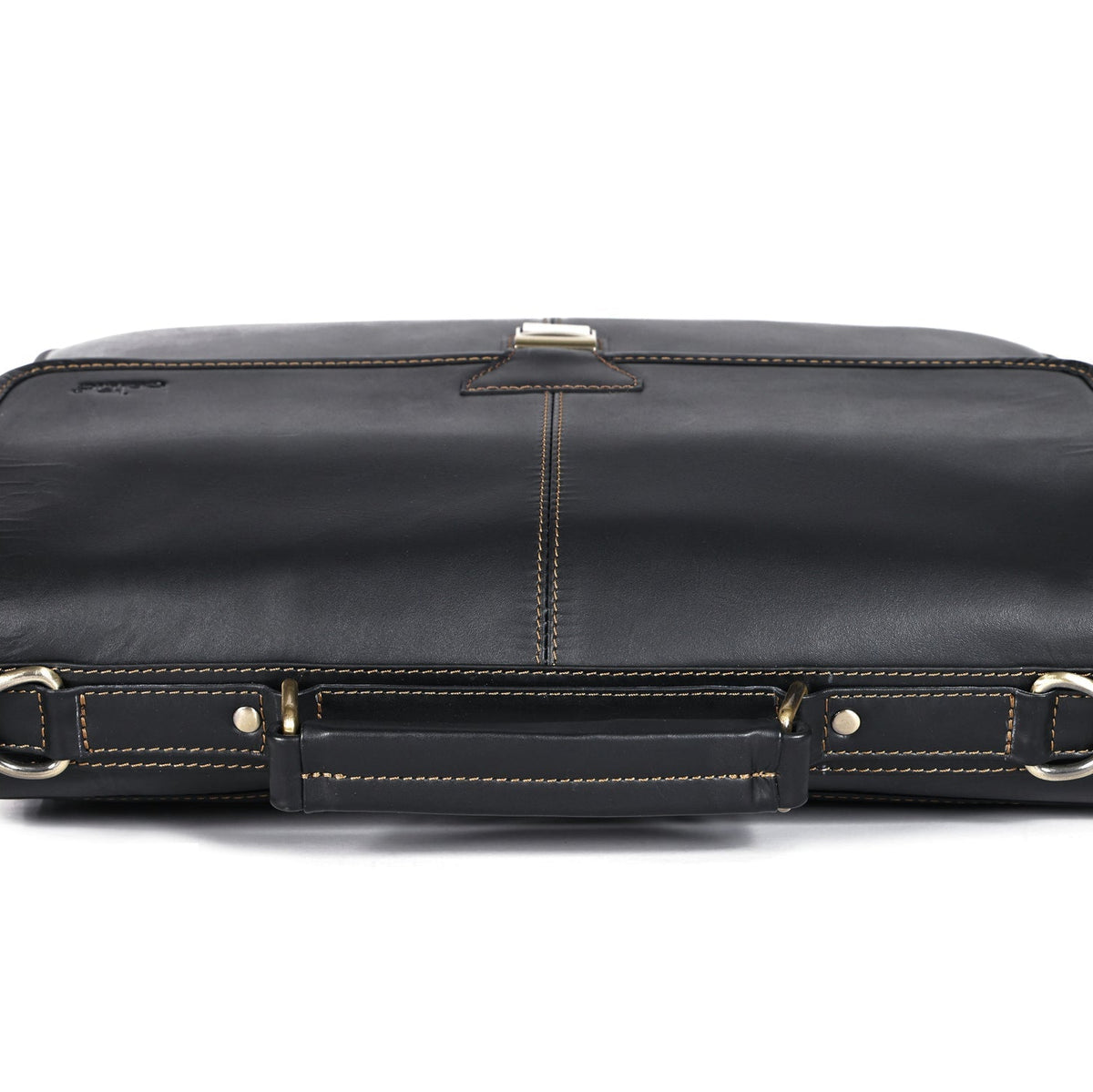 Premium Export Quality Black Leather Laptop Messenger Bag | Multi-Compartment Office Briefcase