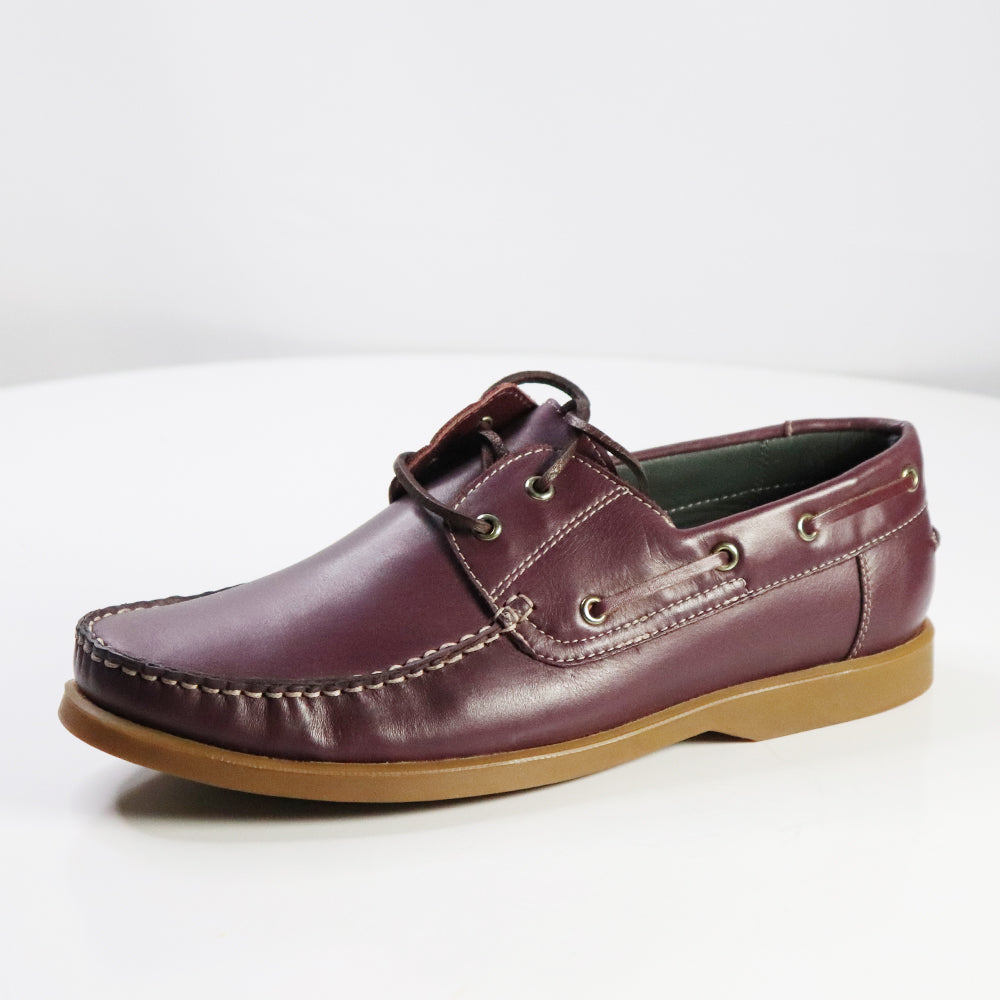 Laced Up Closure Genuine Leather Slip On Flat Stylish Retro Design Men Fashion Wear Shoes