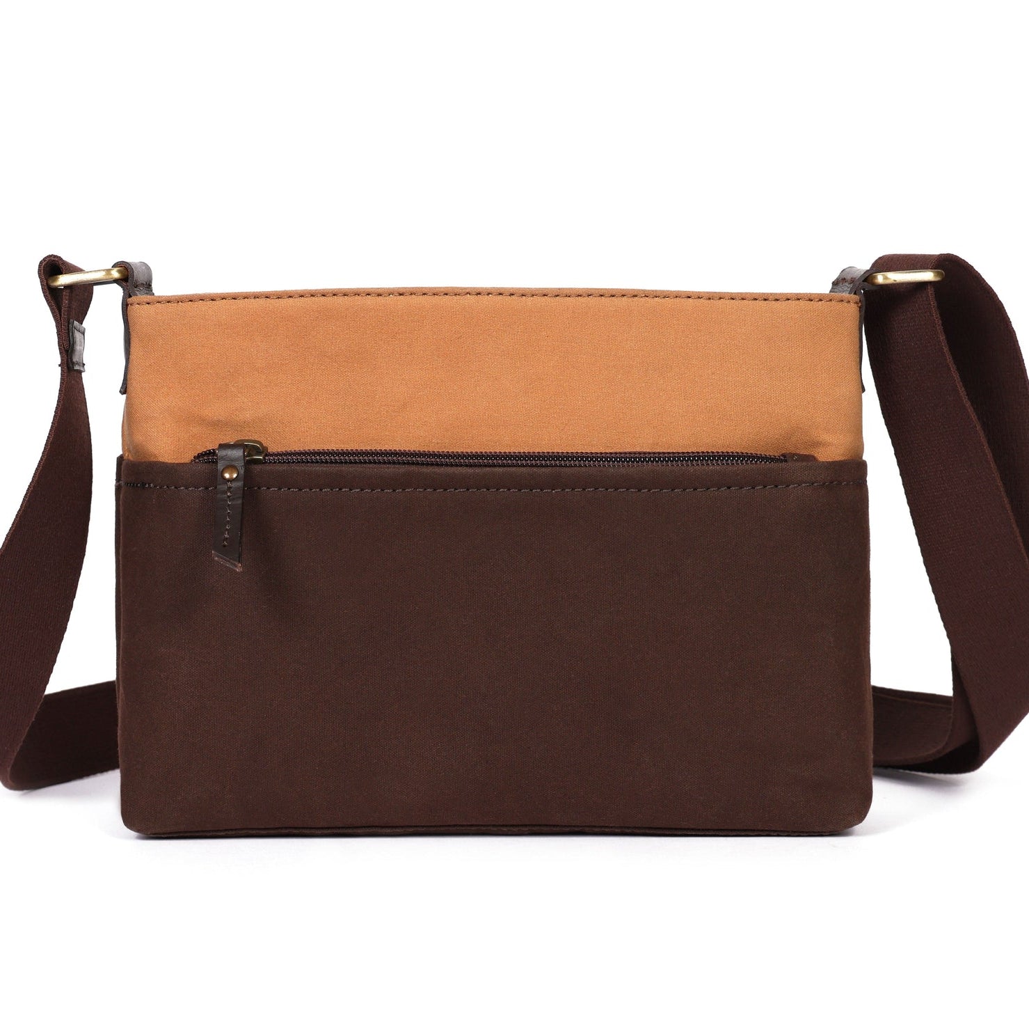 Premium Export Quality Canvas & Leather Crossbody Sling Bag with Multiple Zip Pockets | Travel Everyday Use