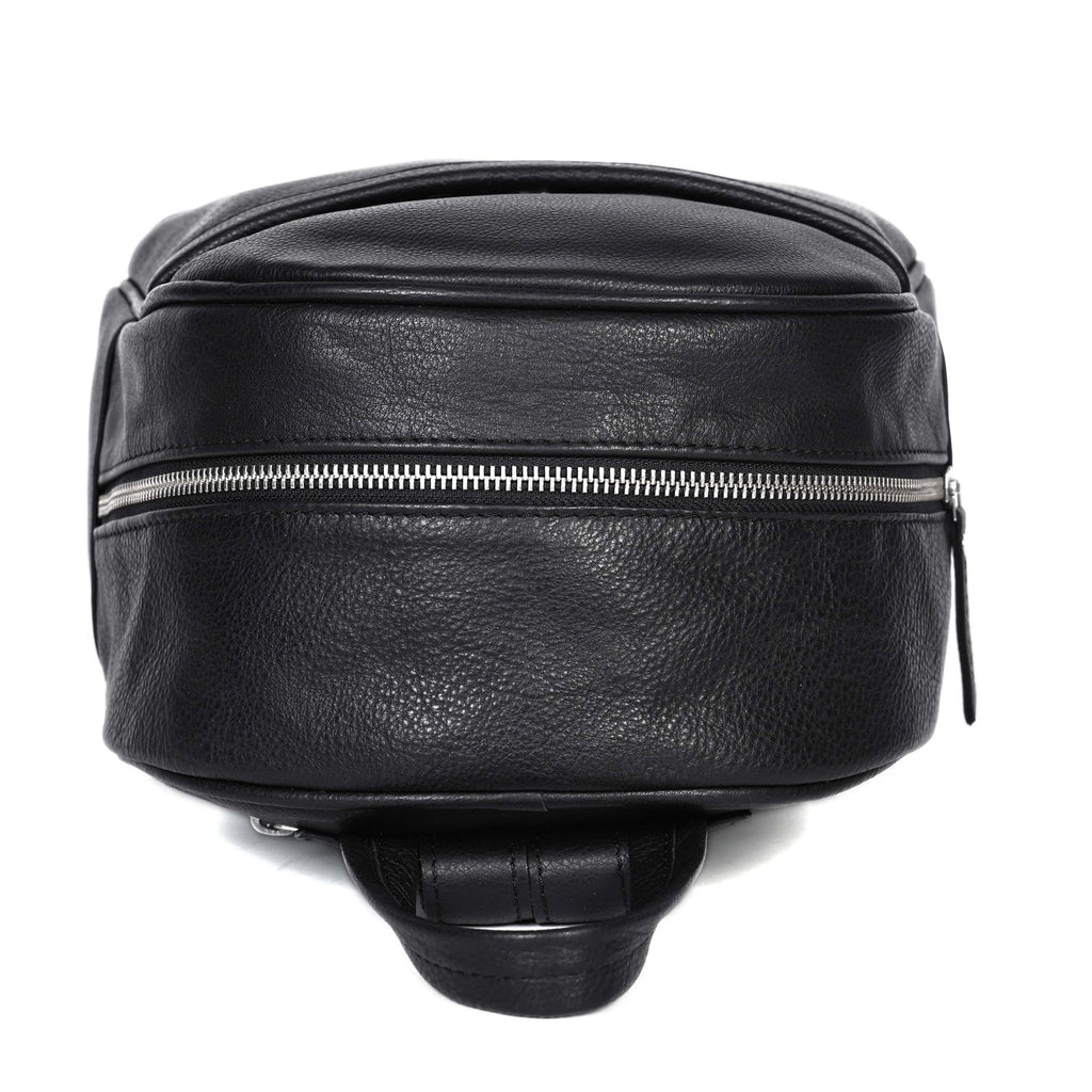 Premium Leather Backpack with Front Zip Pocket & Adjustable Shoulder Straps