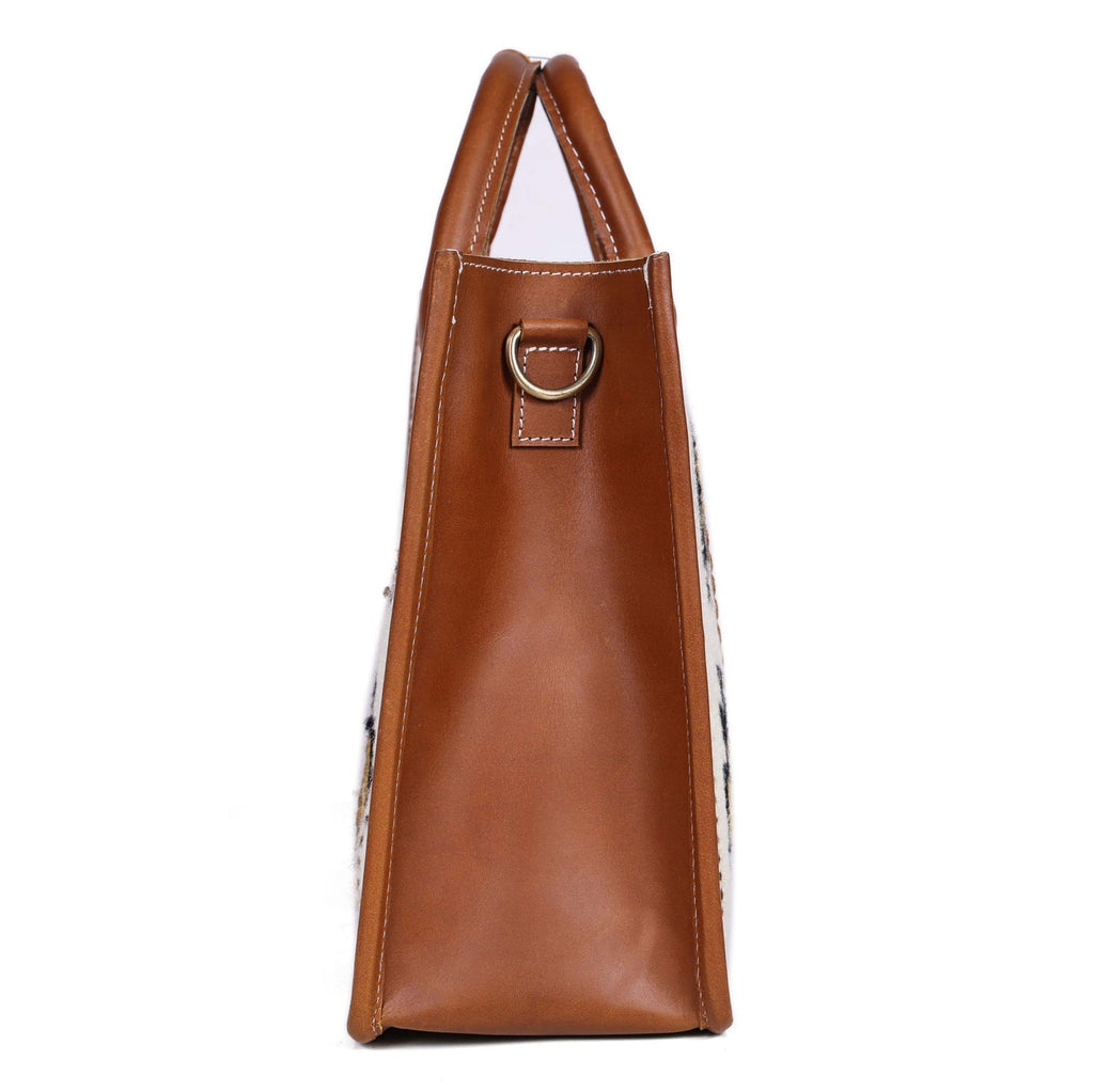 Premium Export Handwoven Leather Tote Bag | Spacious 2 Compartment & Zip Closure