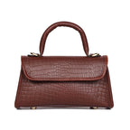 Premium  Leather Top-Handle Handbag with Flap Closure