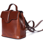 Premium Leather Mini Backpack for Women with Flap Closure
