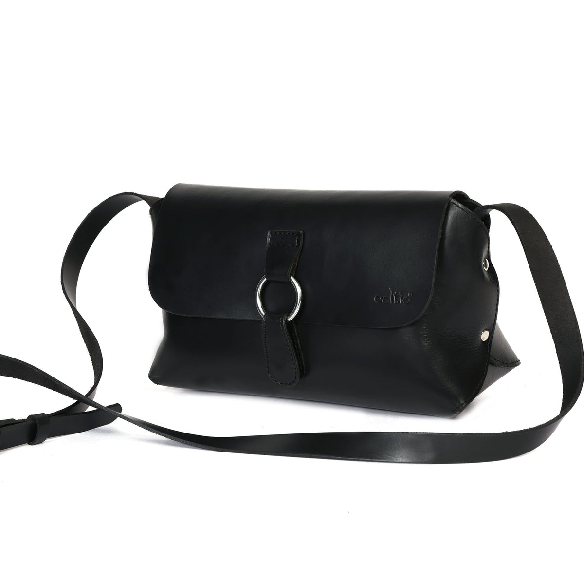 Celtic  Genuine Leather Sling Bag with Ring-Flap Design