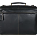 Premium Export Quality Black Leather Laptop Messenger Bag | Multi-Compartment Office Briefcase