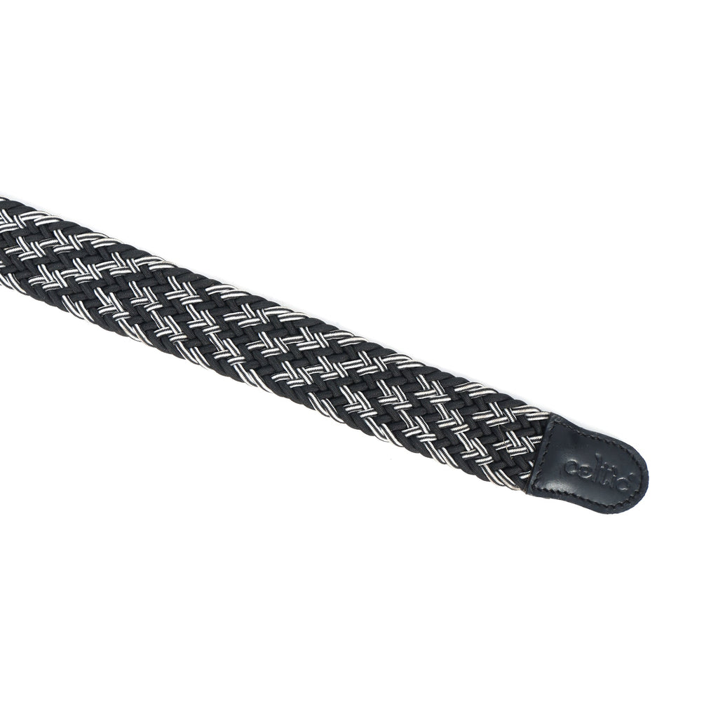 Handwoven Elastic Braided Belt With Leather Ends Adjustable Casual Wear Accessory