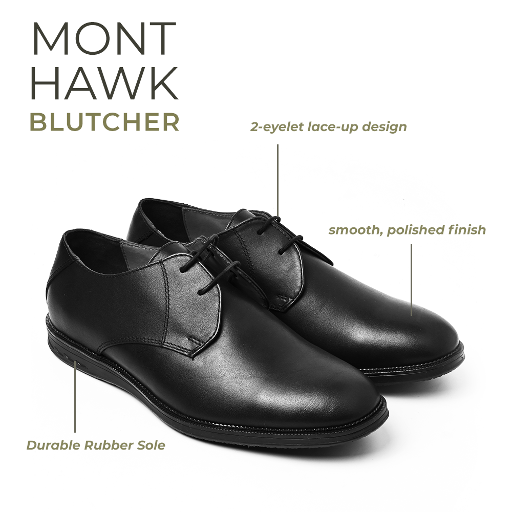 Leather Blucher Shoes – Open-Lace Derby Design with Cushioned TPR Comfort Sole & Breathable Leather Lining