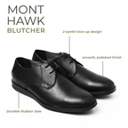 Leather Blucher Shoes – Open-Lace Derby Design with Cushioned TPR Comfort Sole & Breathable Leather Lining