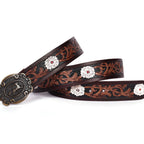 Artisan Brown Tooling Belt + Dual-Tone Wallet Gift Combo