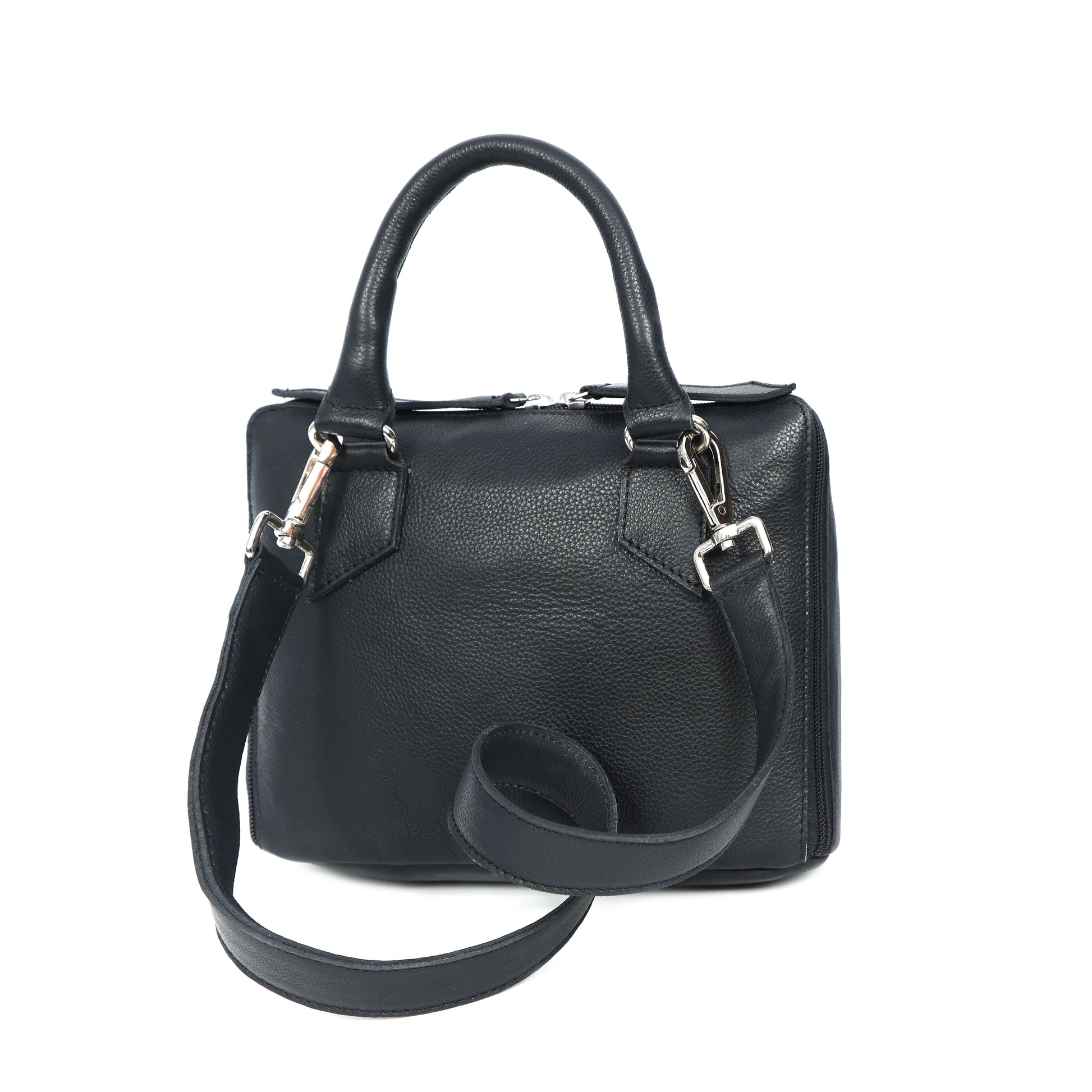 Black Premium Soft 100% Pure Leather Handheld Bag ƒ????? Elegant & Durable Everyday Purse. BG-1629