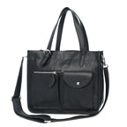 Premium Export Quality Genuine Leather Office Tote Bag with Zip Pockets & Sling Strap