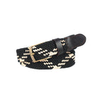 Unisex Handwoven Elastic Belt With Leather Finish And Metal Buckle For Casual Wear