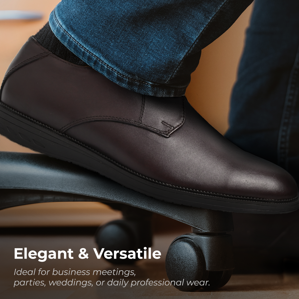 Leather Blucher Shoes – Open-Lace Derby Design with Cushioned TPR Comfort Sole & Breathable Leather Lining