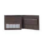 Celtic Genuine Leather Bi-Fold Wallet with Flip ID Window – Dark Brown