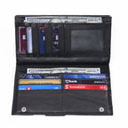 Premium Genuine Leather Long Wallet for Women with Multiple Card Slots & Zip Coin Pocket
