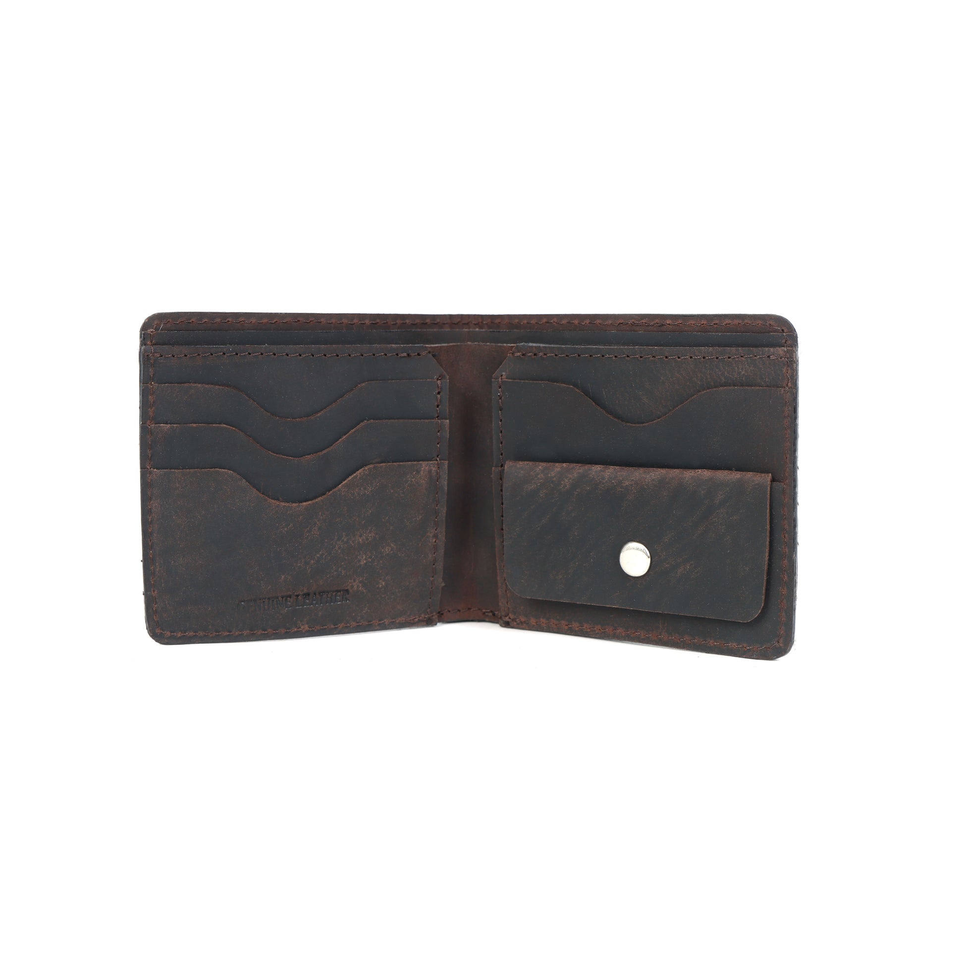 Celtic Vintage Brown Genuine Leather Bi-Fold Wallet with Coin Pocket