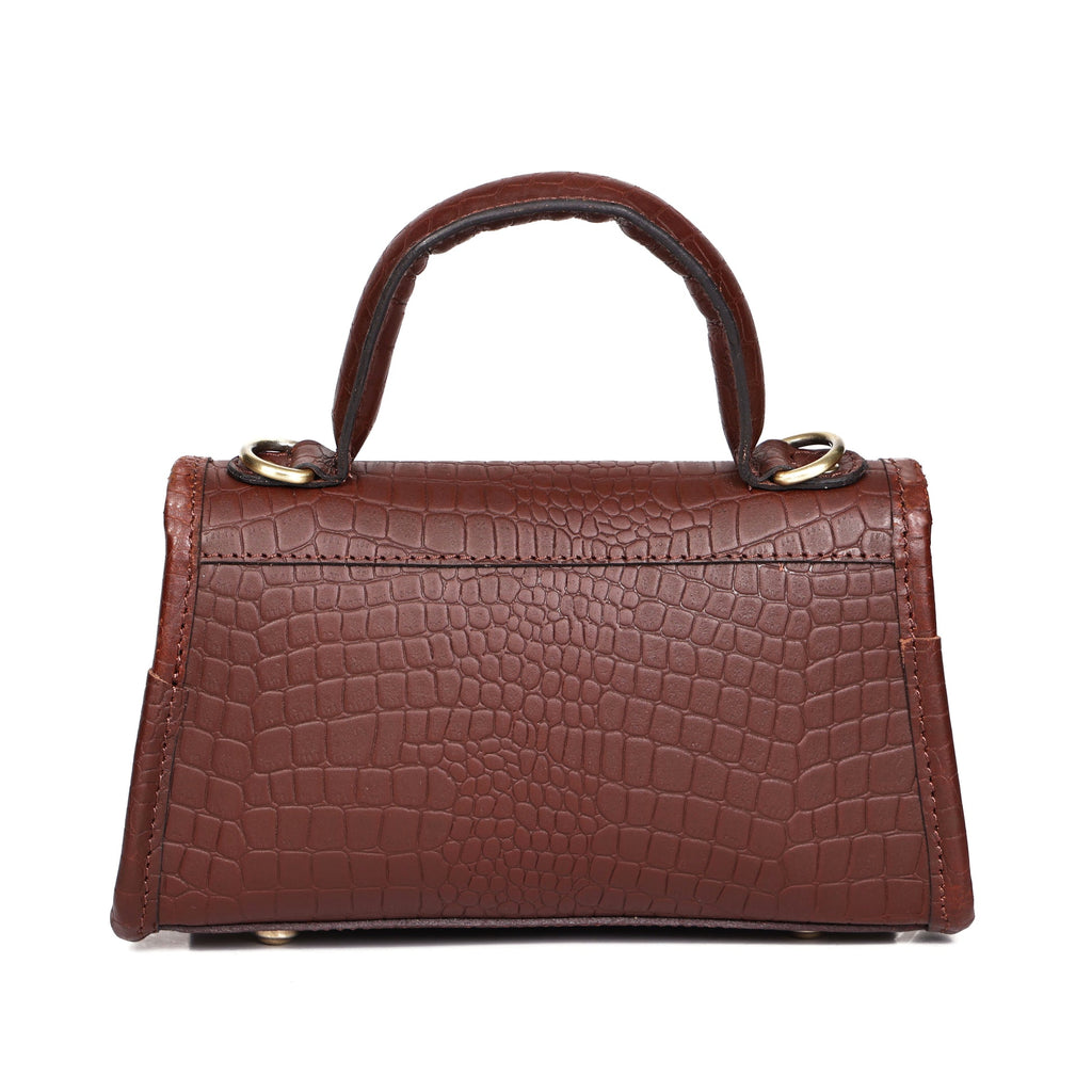Premium  Leather Top-Handle Handbag with Flap Closure