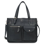 Premium Export Quality Genuine Leather Office Tote Bag with Zip Pockets & Sling Strap