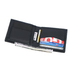 Celtic Genuine Leather Bi-Fold Wallet with Coin Pocket – Black