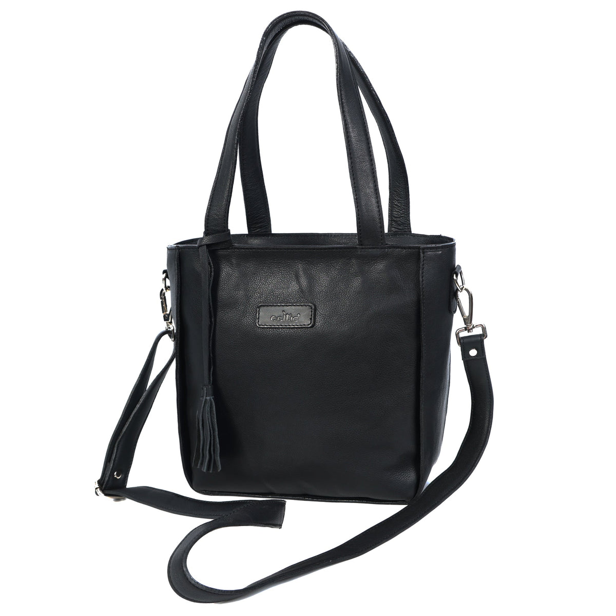 Premium Export Leather Tote Bag with Zip Closure & Detachable Shoulder Strap