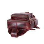 Premium Genuine Leather Crossbody Sling Bag with Multiple Zip Pockets & Adjustable Strap