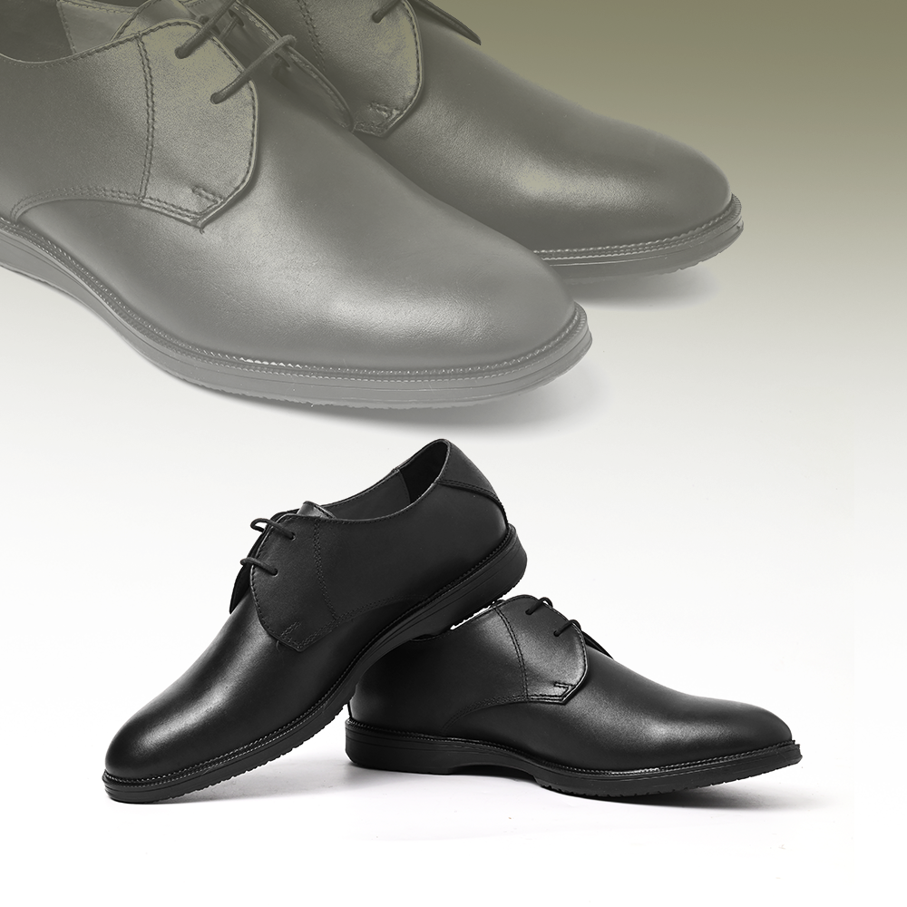 Leather Blucher Shoes – Open-Lace Derby Design with Cushioned TPR Comfort Sole & Breathable Leather Lining